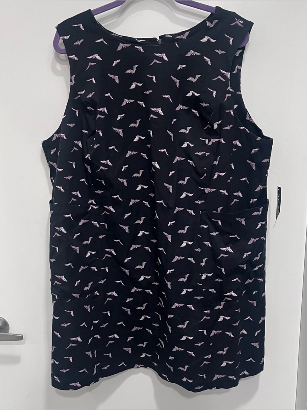 ModCloth Bat Dress Black with Purple Bat Print Size 3X New NWT Plus Sleeveless